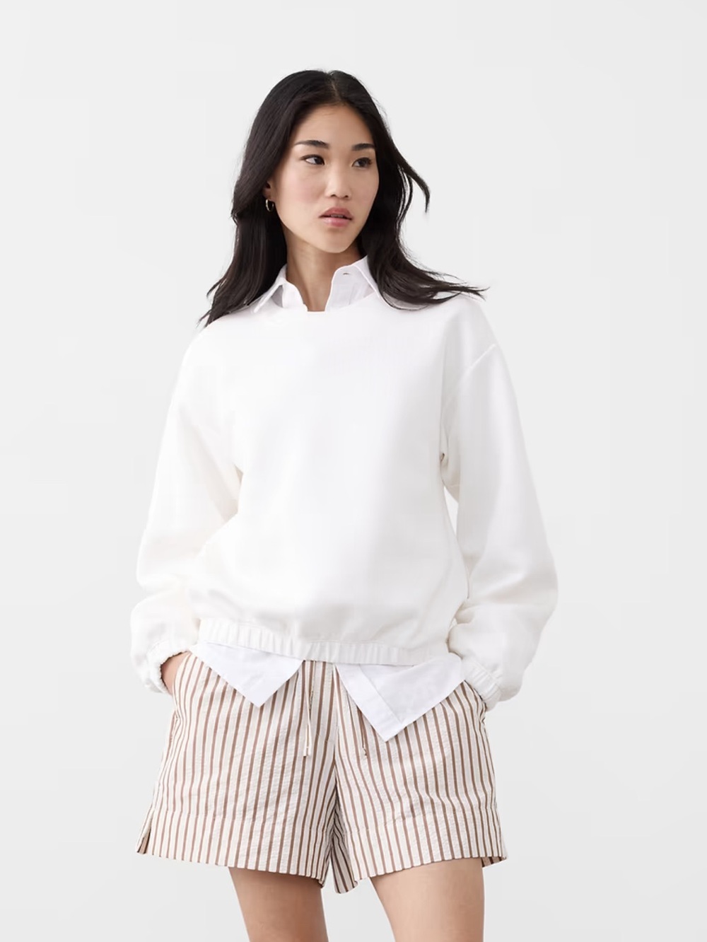 NWT Banana Republic weekender high neck sweatshirt L snow day